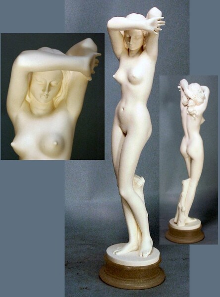 Virgo Nude Sculpture Shameful Girl Statue Marble